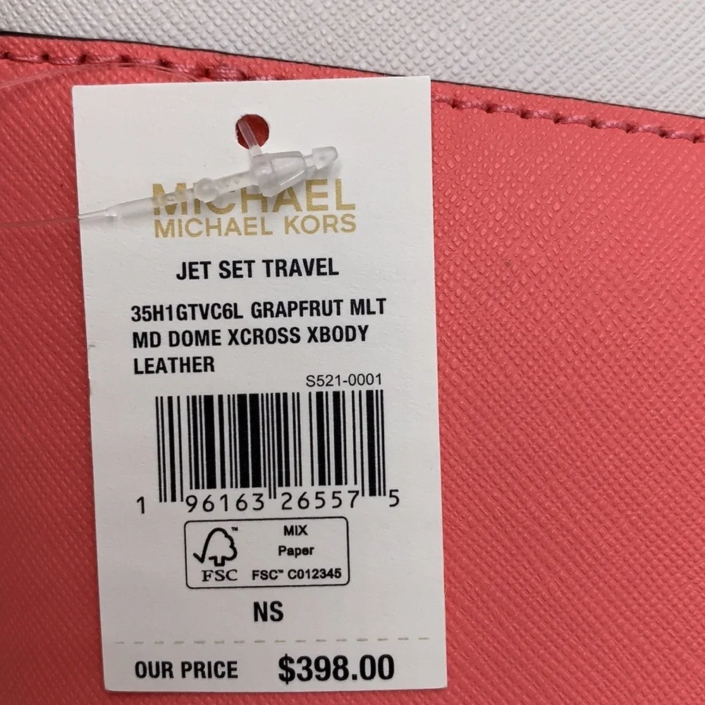 MICHAEL KORS MEDIUM DOME XCROSS XBODY GRAPEFRUIT MULTI COLOR - Picture 14 of 15